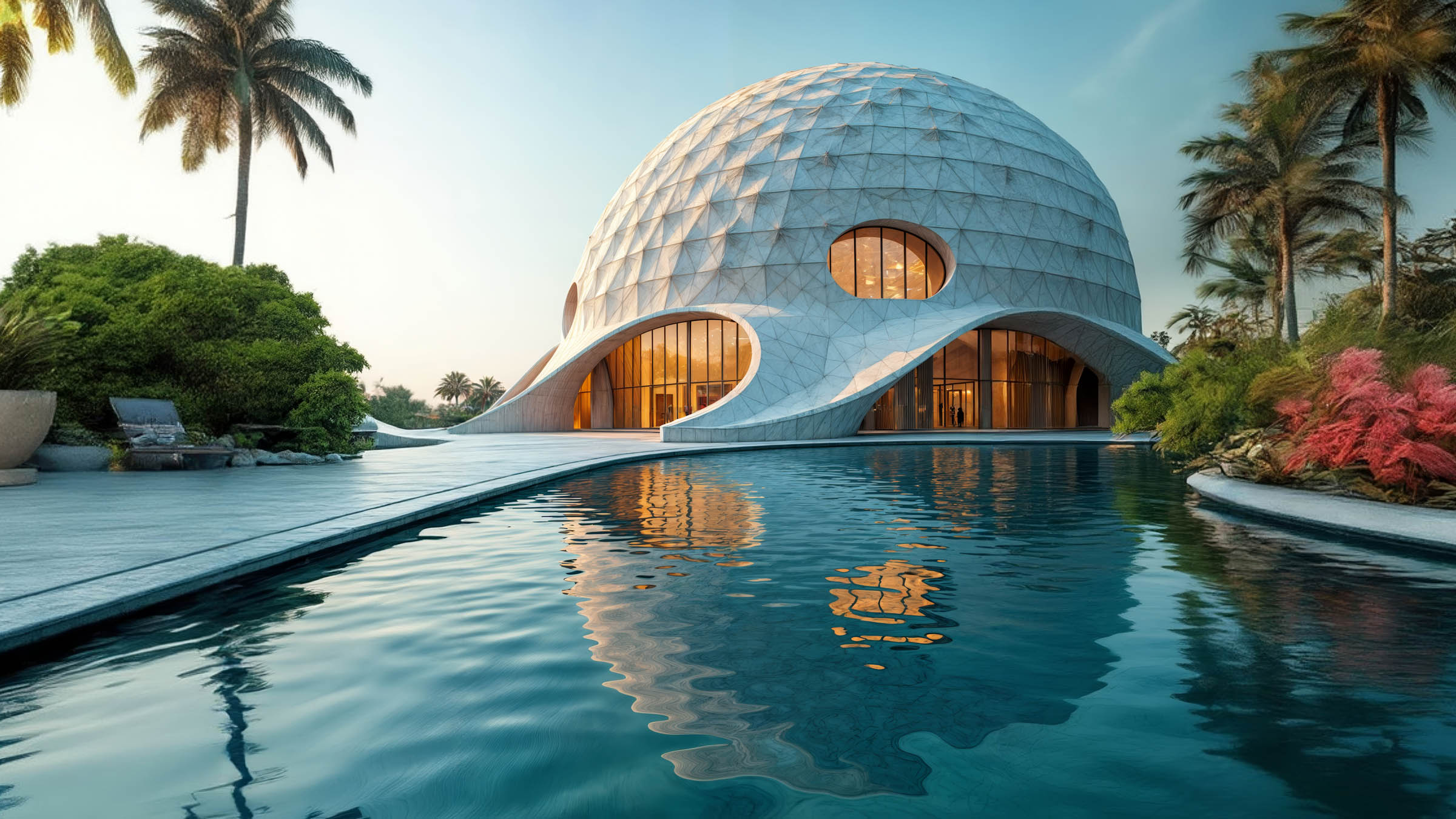 Modern Dome Architecture by Water